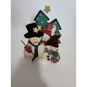 Snowman Family Drink Coaster Set of 6 With Wood Box Holder